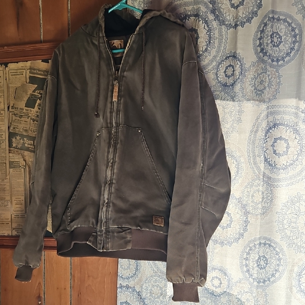 Men's Brown Hooded Work Jacket